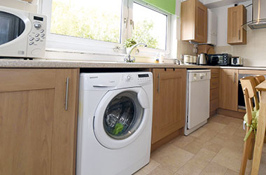 a kitchen in a council home