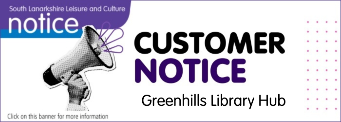 Greenhills Library Hub closed Monday 13 to Friday 17 April Slider image